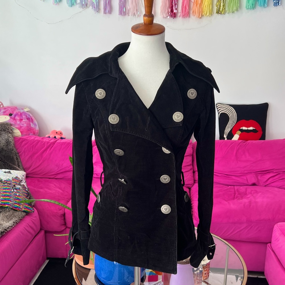Fabulous, Rare Betsey Johnson Betseyville Double Breasted Military Style Jacket